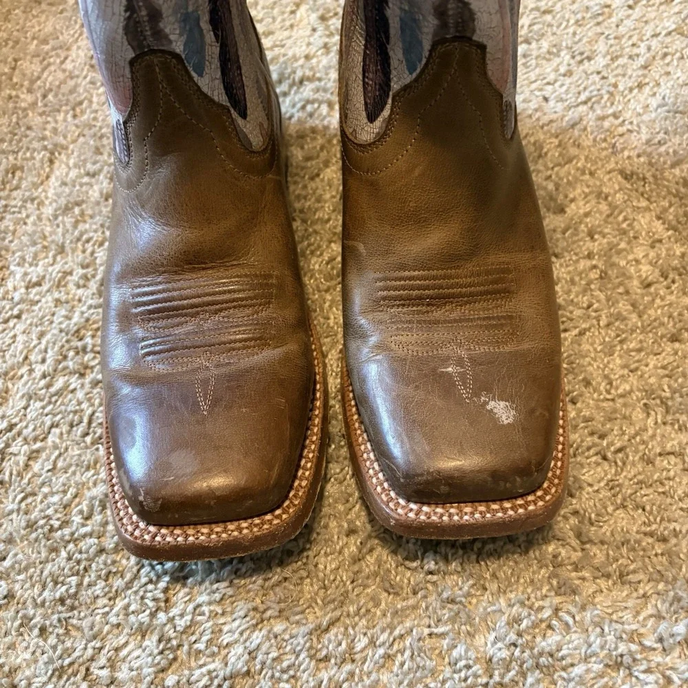 ARIAT Fonda Tuscan Taupe / Watercolor Square Toe Boots Women's 7.5B